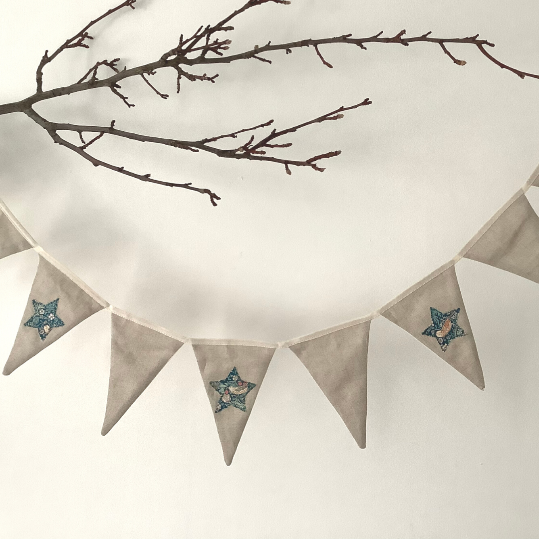 Free Pattern Linen Bunting with Stars