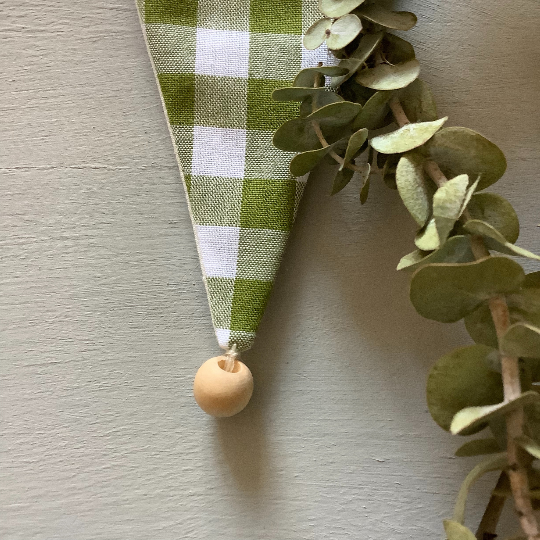 Green Gingham Bunting Small and Large Checks